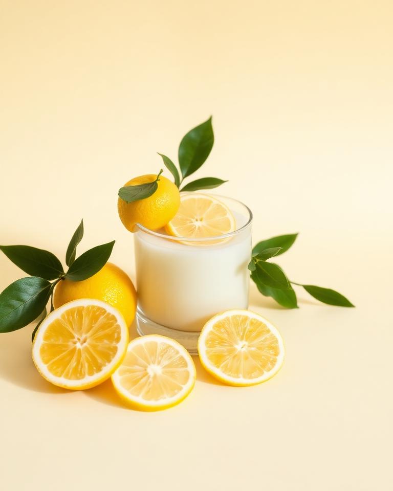 Vela artesanal con aroma a limón